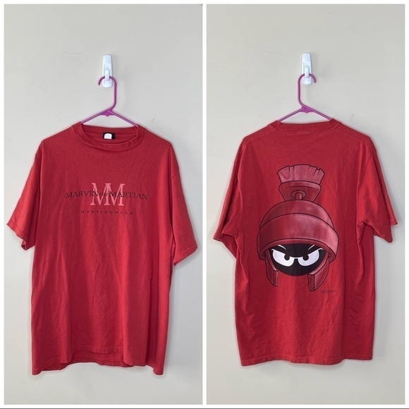 Vintage 1993 Martian Wear Marvin The Martian Parody Double Sided T Shirt - Picture 1 of 8